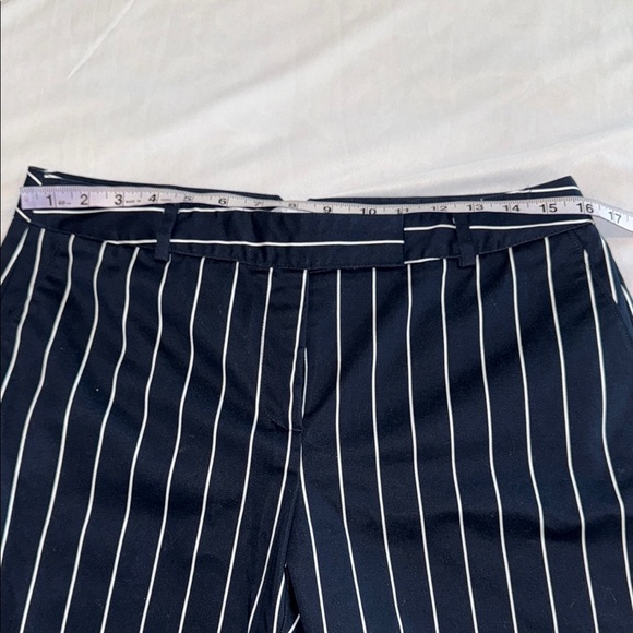 Reitmans Blue and White Pin Stripe Flat Front Shorts with Pockets - Picture 8 of 13